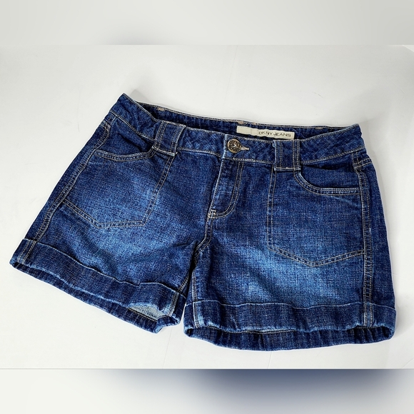 Dkny Pants - DKYN Jeans Women Cuffed Denim Dark Wash Blue Mid Rise Short Size 12